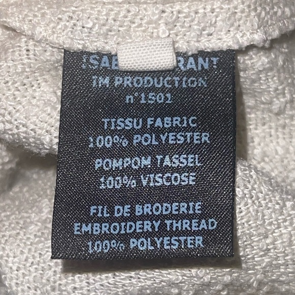 Isabel Marant Étoile Short Sleeve Poncho Top Cream Red Black Size XL - Picture 8 of 10